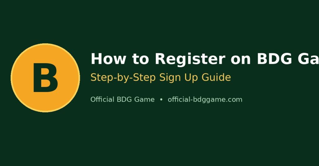 How to register on BDG Game step by step guide